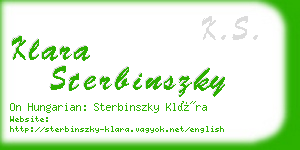 klara sterbinszky business card